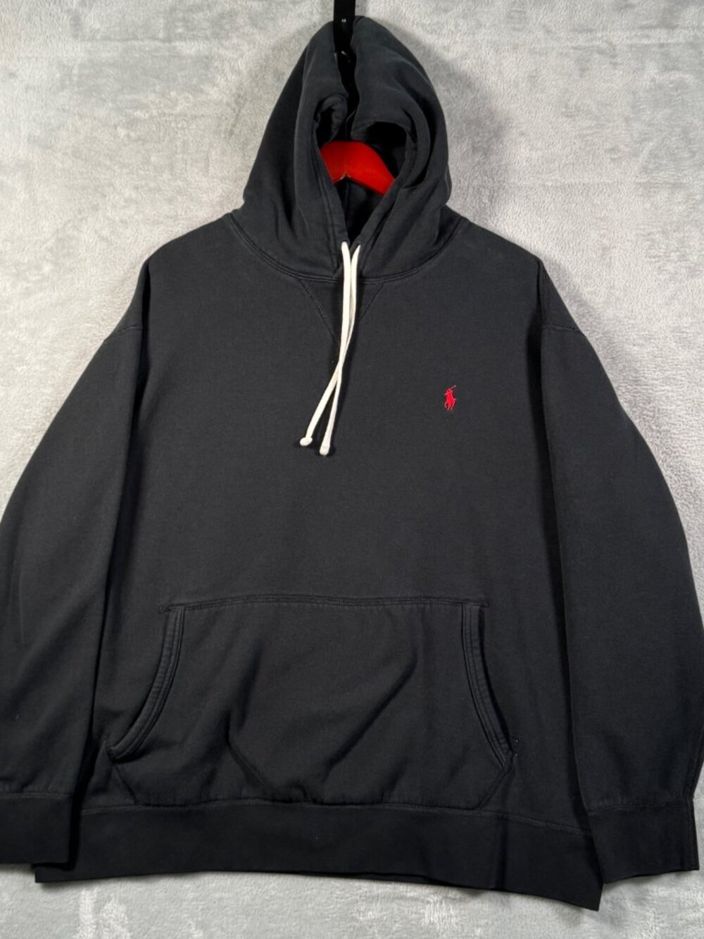 Polo Ralph Lauren Hoodie Mens 2XB 2XL Big Black Fleece Pullover Pony Logo